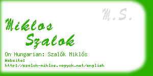 miklos szalok business card